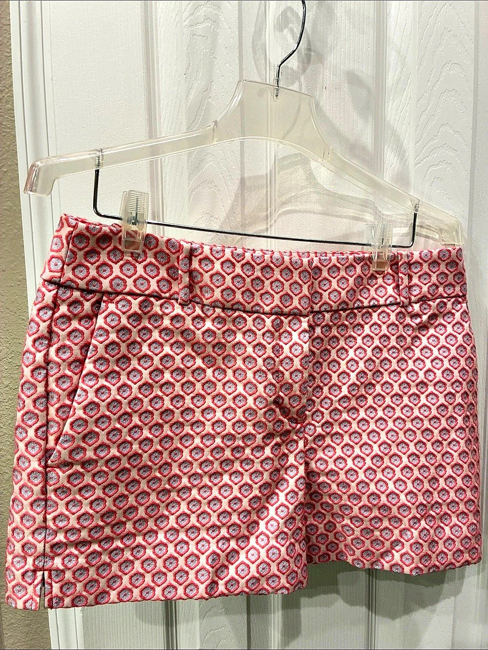 LOFT Geometric High Waist Shorts in Pink & Gray Size 6